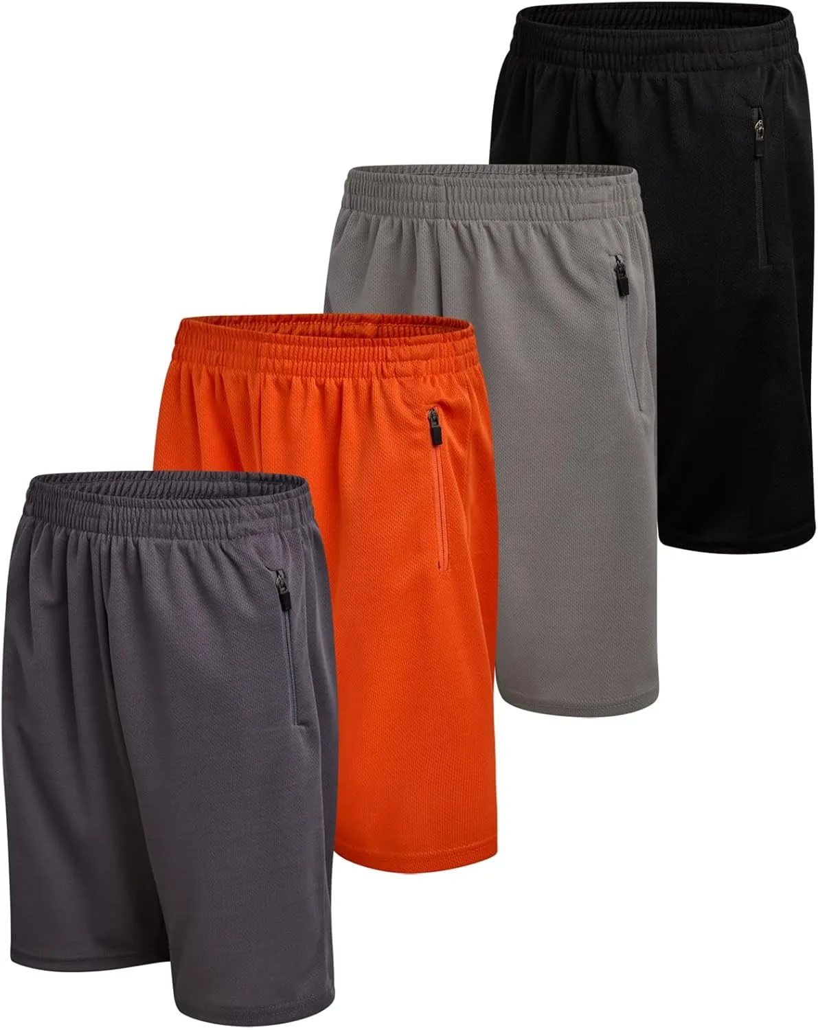 Pro Athlete Boys Basketball Shorts - 4 Pack Mesh Athletic Shorts for Boys - Gym Shorts for Workout and Running (Size: 5-16)