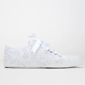 Shelby - White Low Wedding Sneakers