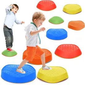 Stepping Stones for Kids, Non-Slip Rubber & Plastic Balance Toddler Stepping Stones for Children's Coordination Skills, Sensory Toys Obstacle Course for Kids Indoor Outdoor Play