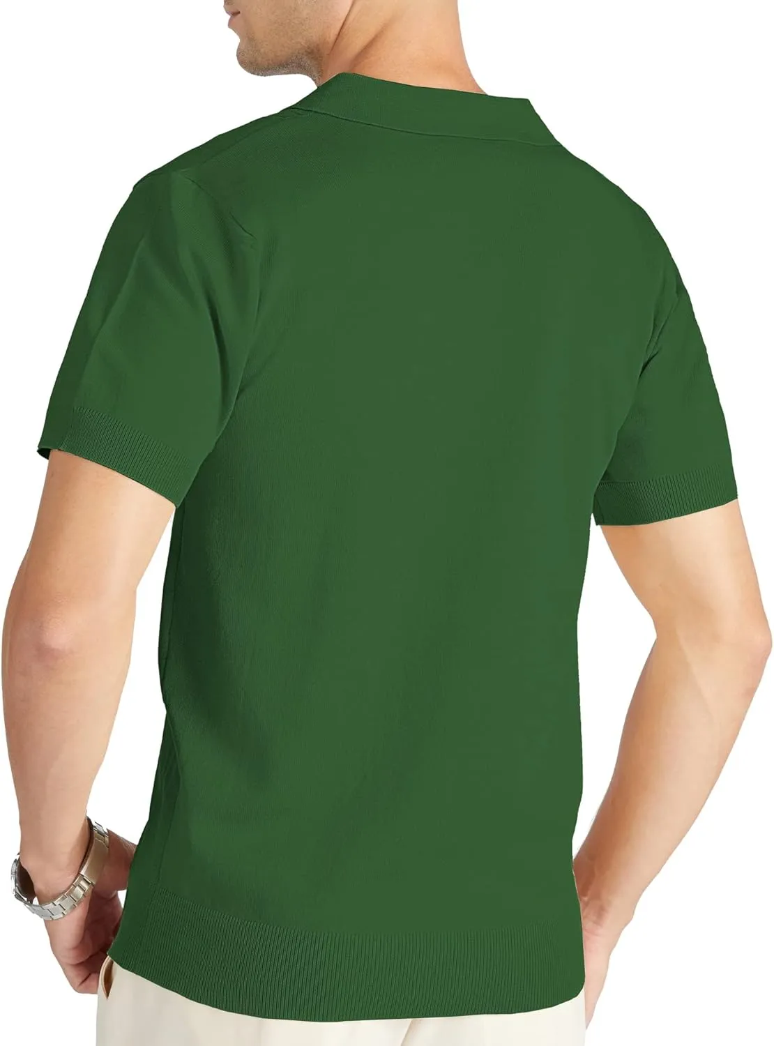 V VALANCH Mens Knit Polo Shirts Short Sleeve Vintage Sweater Polo Summer Casual Shirts Golf Pullover