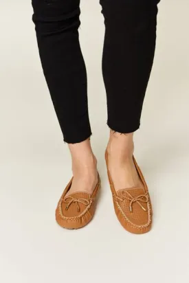 Vegan Leather Moccasin Loafers in Tan