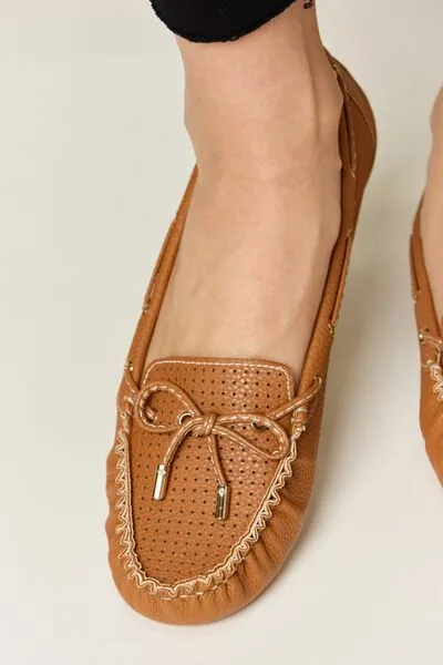 Vegan Leather Moccasin Loafers in Tan
