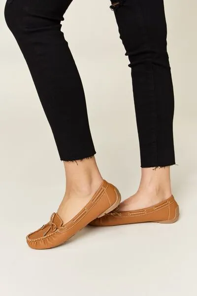 Vegan Leather Moccasin Loafers in Tan