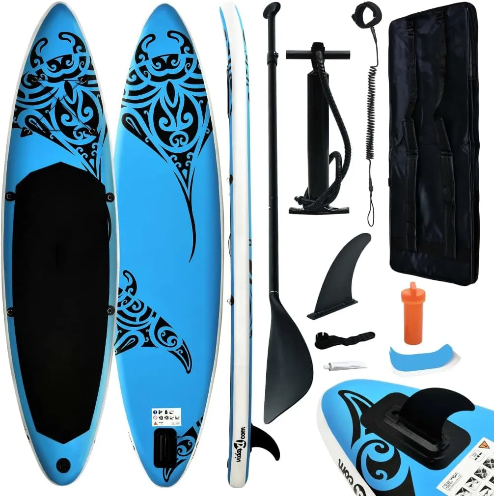 YAFF Inflatable Stand Up Paddleboard Set 144.1"x29.9"x5.9" Blue (27.72lbs)